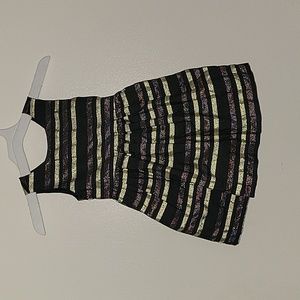 Gymboree - Special Occasion - Black Gold Stripped Dress - Girls Size 18-24m